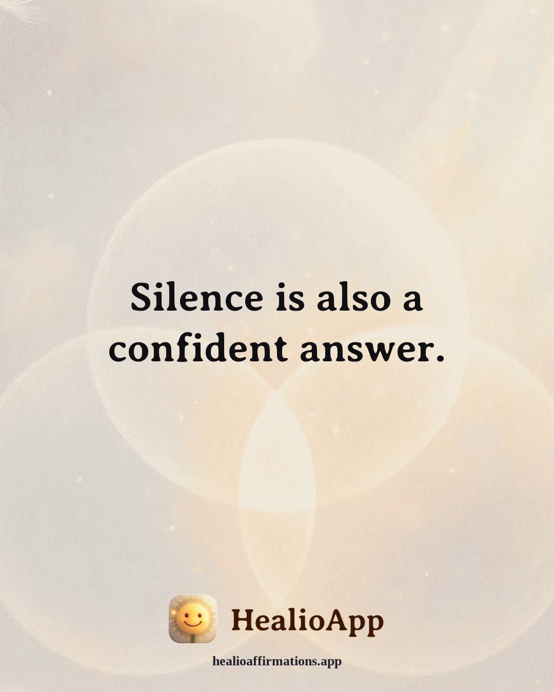 Confidence affirmation: Silence is also a confident answer. — Healio